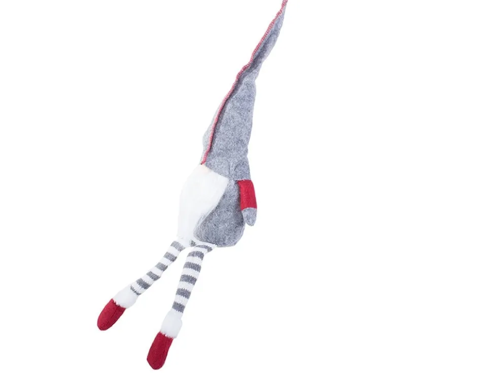 Julgnome tomtefigur grå 50x15 cm filt/plast med böjbar hatt