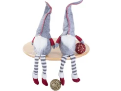 Julgnome tomtefigur grå 50x15 cm filt/plast med böjbar hatt