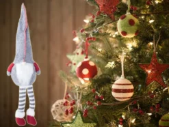Julgnome tomtefigur grå 50x15 cm filt/plast med böjbar hatt