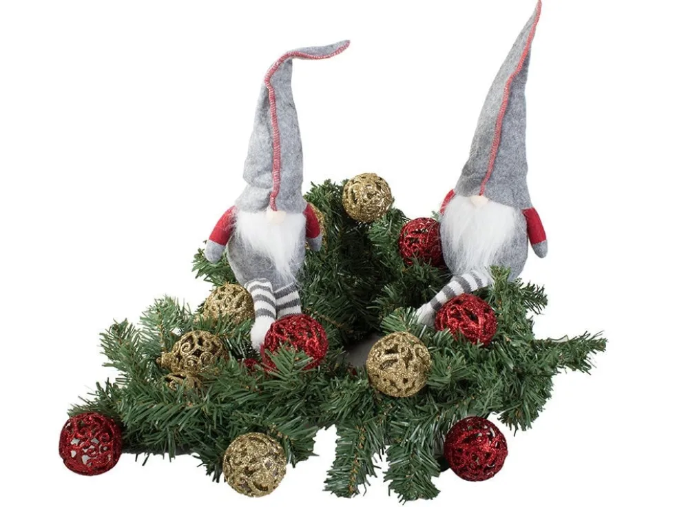 Julgnome tomtefigur grå 50x15 cm filt/plast med böjbar hatt