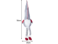 Julgnome tomtefigur grå 50x15 cm filt/plast med böjbar hatt