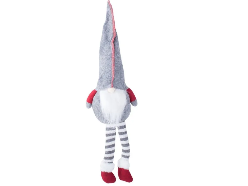 Julgnome tomtefigur grå 50x15 cm filt/plast med böjbar hatt