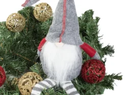 Julgnome tomtefigur grå 50x15 cm filt/plast med böjbar hatt