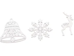 Julgransdekorationer 20-pack vita olika motiv upphängning 7 cm