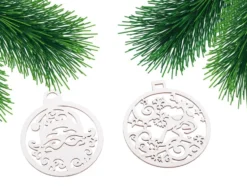 Julgransdekorationer 20-pack vita olika motiv upphängning 7 cm