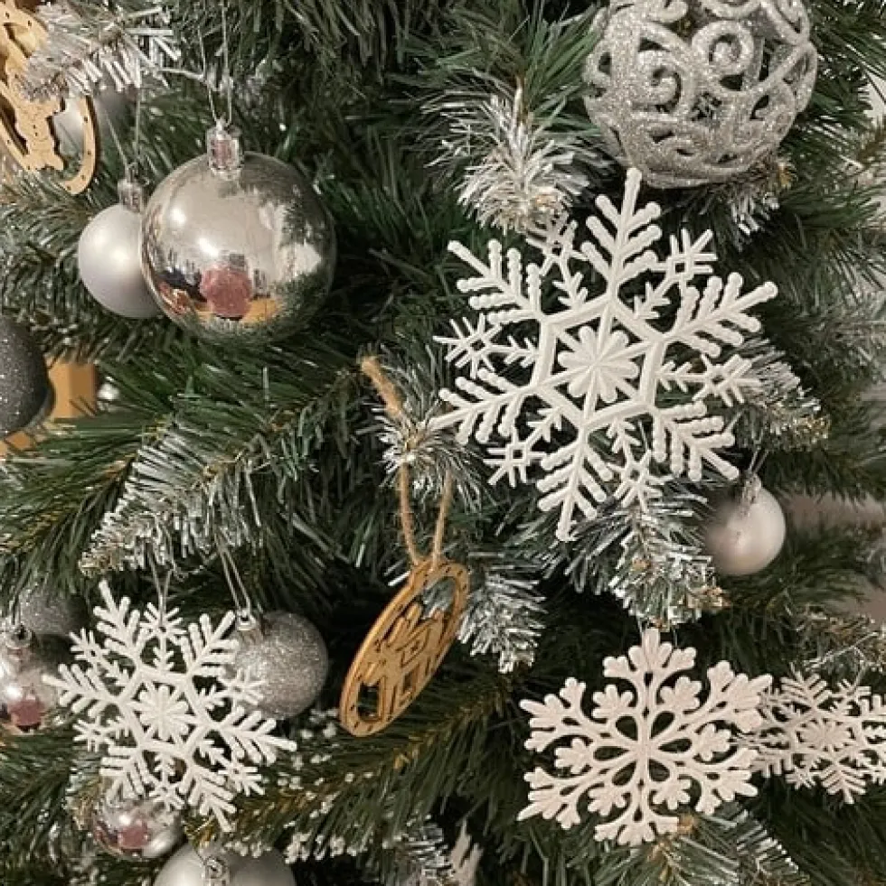 Julgransdekorationer snöflingor 12-pack