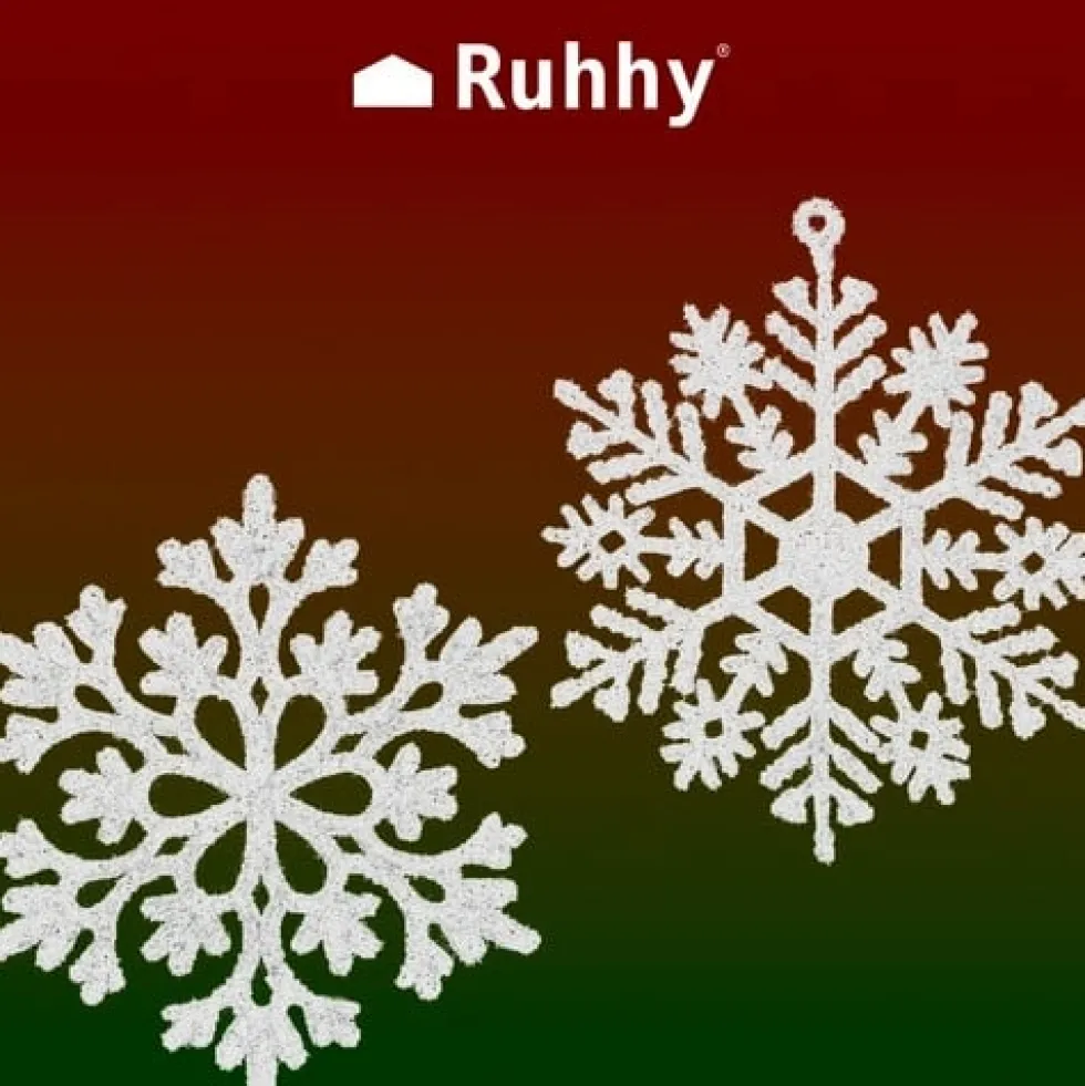 Julgransdekorationer snöflingor 12-pack