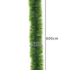 Julgransgirlang grön 6 m x 15 cm PE med järntråd