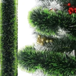 Julgransgirlang grön 6 m x 15 cm PE med järntråd