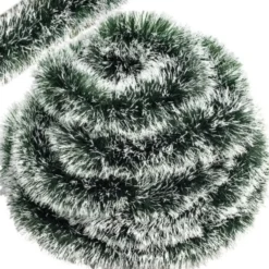 Julgransgirlang 6 m 15 cm grön/vit snöeffekt PE med järntråd