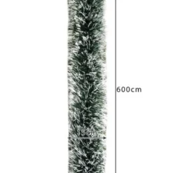 Julgransgirlang 6 m 15 cm grön/vit snöeffekt PE med järntråd