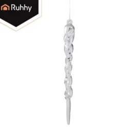 Julgranshängande istappar i akryl 13 cm 12-pack transparenta