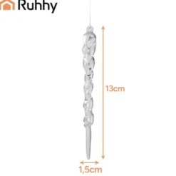 Julgranshängande istappar i akryl 13 cm 12-pack transparenta