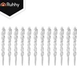 Julgranshängande istappar i akryl 13 cm 12-pack transparenta