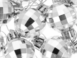 Julgranskulor 3 cm plast 36-pack silver/vit