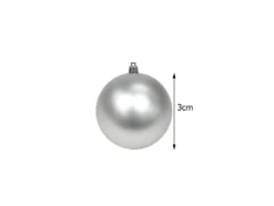 Julgranskulor 3 cm plast 36-pack silver/vit