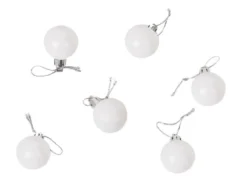 Julgranskulor plast 6 cm, 36-pack, silver/vit, 6 designer