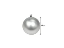 Julgranskulor plast 6 cm, 36-pack, silver/vit, 6 designer