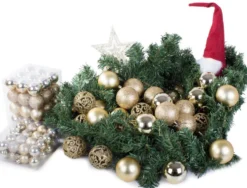 Julgranskulor plast guld 100-pack med stjärna 30-60 mm