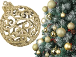 Julgranskulor plast guld 100-pack med stjärna 30-60 mm