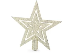 Julgranskulor plast guld 100-pack med stjärna 30-60 mm