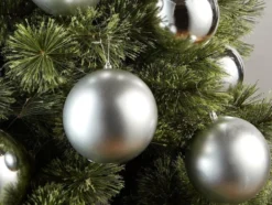Julgranskulor plast silver 100-pack med Bethlehemstjärna 30-60 mm