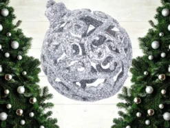 Julgranskulor plast silver 100-pack med Bethlehemstjärna 30-60 mm