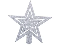 Julgranskulor plast silver 100-pack med Bethlehemstjärna 30-60 mm