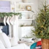 Julgransmatta rund 120 cm i tunn textil, julmotiv slumpas
