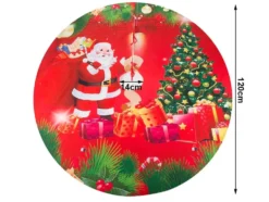 Julgransmatta rund 120 cm i tunn textil, julmotiv slumpas