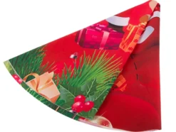 Julgransmatta rund 120 cm i tunn textil, julmotiv slumpas