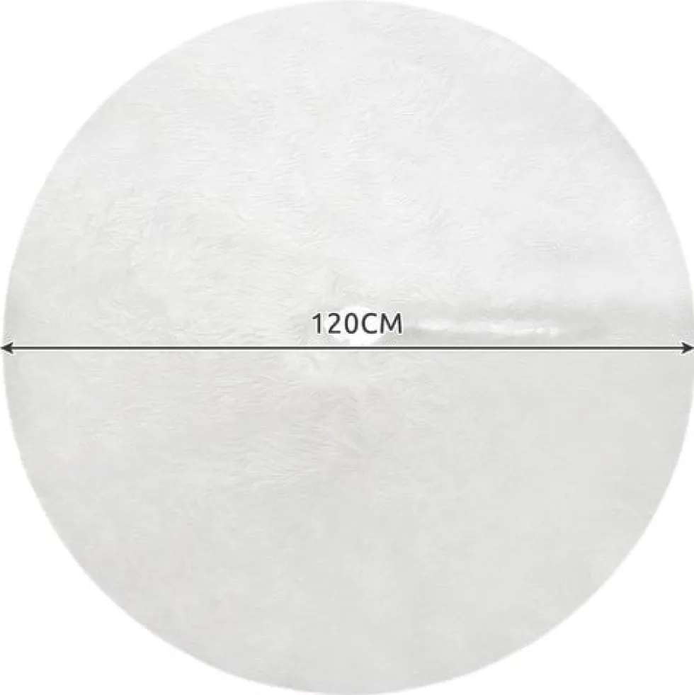 Julgransmatta vit 120 cm fluffig polyester
