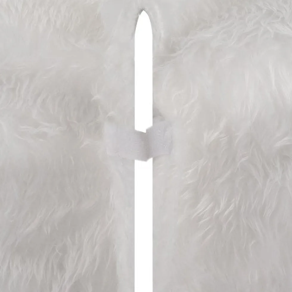 Julgransmatta vit 120 cm fluffig polyester