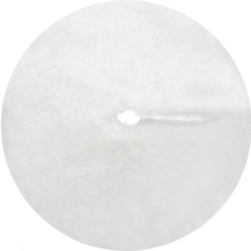 Julgransmatta vit 120 cm fluffig polyester