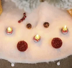 Julgransmatta vit 120 cm fluffig polyester