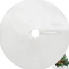 Julgransmatta vit lång lugg 150 cm diameter polyester