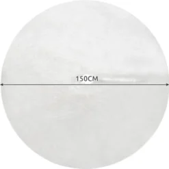 Julgransmatta vit lång lugg 150 cm diameter polyester
