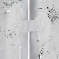 Julgransmatta vit/silver 78 cm polyester med stjärnor och snöflingor