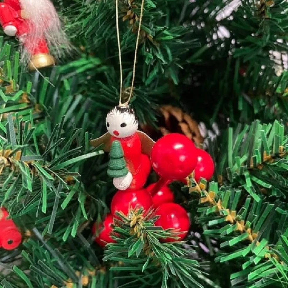 Julgranspynt i trä / Dekorationsfigurer 30-pack