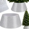 Julgransskydd 60 cm vit/silver non-woven tyg för julgransfot