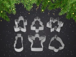 Juliga kakformar i stål 6-pack pepparkaksformar 6,5 cm