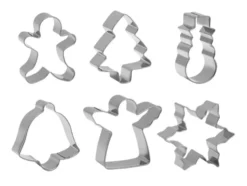 Juliga kakformar i stål 6-pack pepparkaksformar 6,5 cm