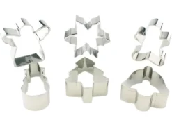 Juliga kakformar i stål 6-pack pepparkaksformar 6,5 cm