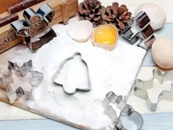 Juliga kakformar i stål 6-pack pepparkaksformar 6,5 cm