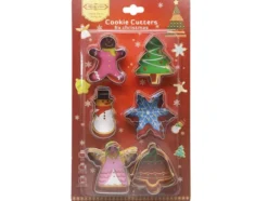 Juliga kakformar i stål 6-pack pepparkaksformar 6,5 cm