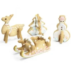 Julkakformar 3D-set 8 st i rostfritt stål för pepparkakor