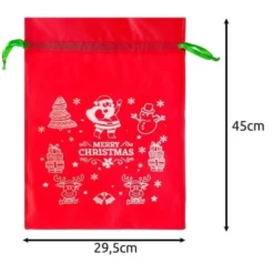 Julklappspåsar med snöre tomtemönster 45x29,5 cm 4-pack