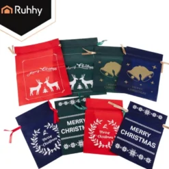 Julklappspåsar non-woven 8-pack 3 storlekar 20x30–30x45 cm