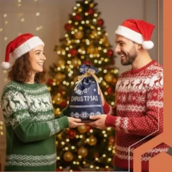 Julklappspåsar non-woven 8-pack 3 storlekar 20x30–30x45 cm
