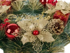 Julkrans med dekorationer Merry Christmas konstgjord 40 cm